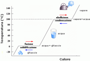 Come si vede dal grafico fusione e solidificazione avvengono a temperatura costante.
