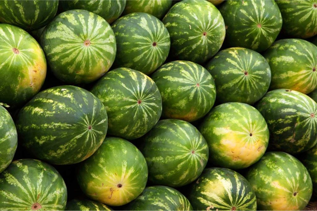 una serie di cocomeri impilati