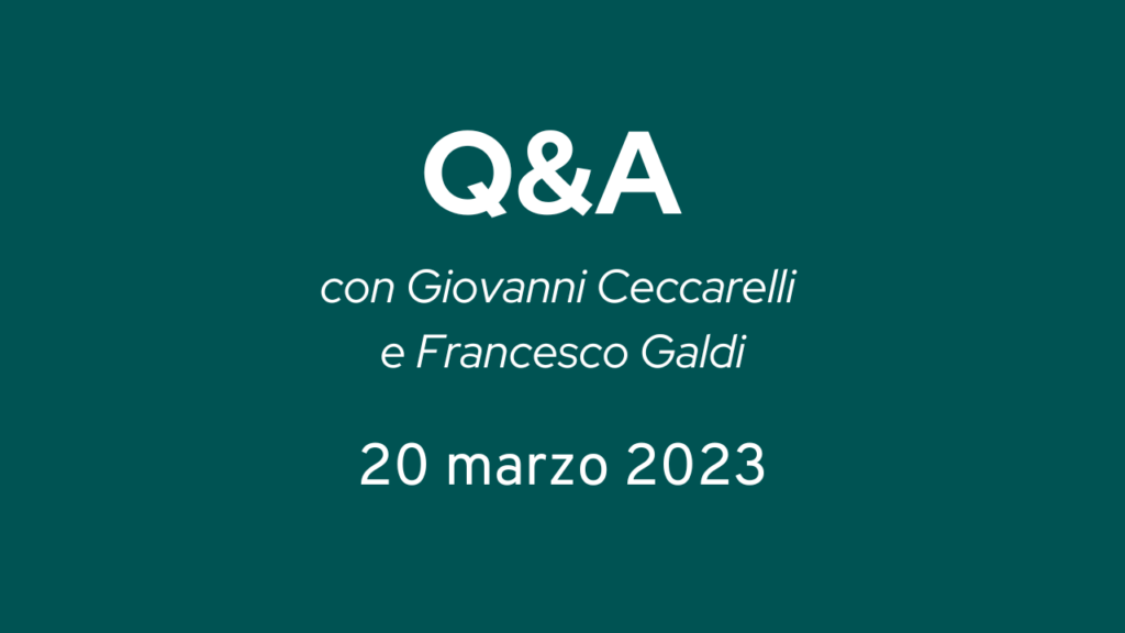 Il 20 marzo 2023 abbiamo fatto una live con Francesco Galdi