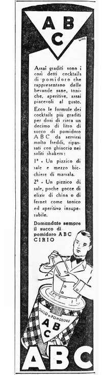 Pubblicità del succo di pomodoro della cirio