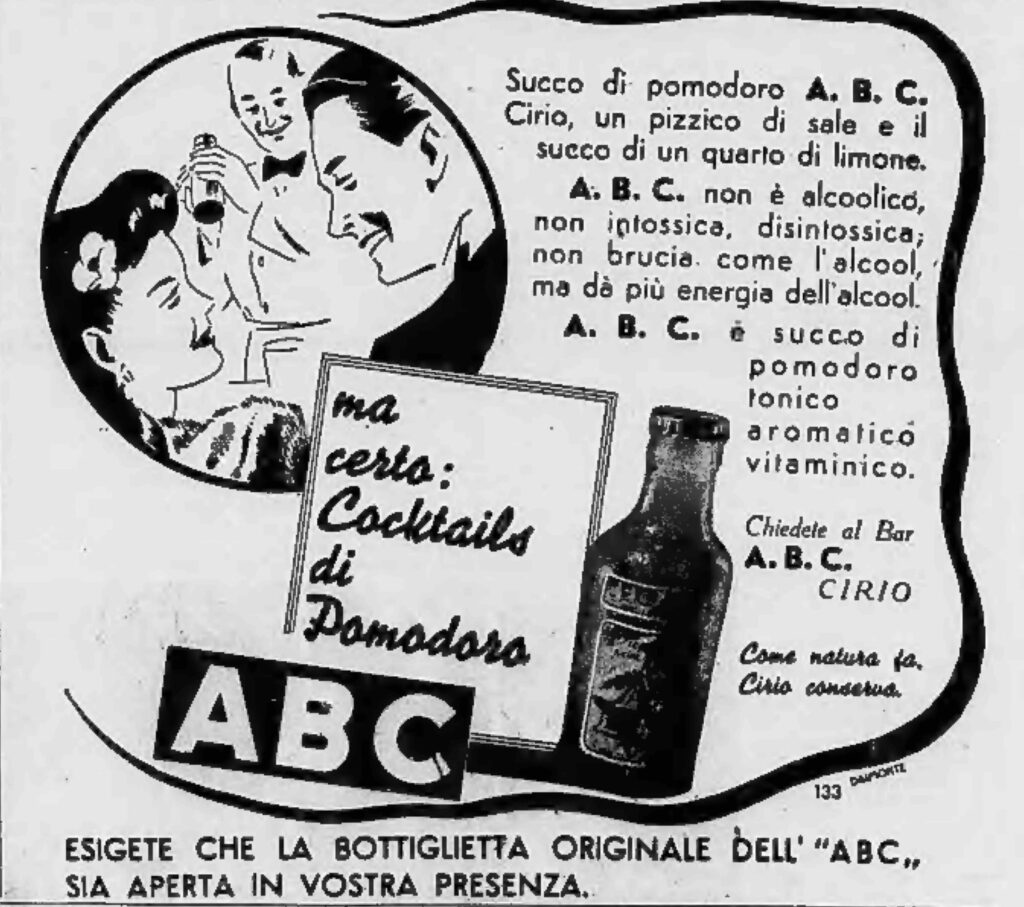 Pubblicità del succo di pomodoro della cirio