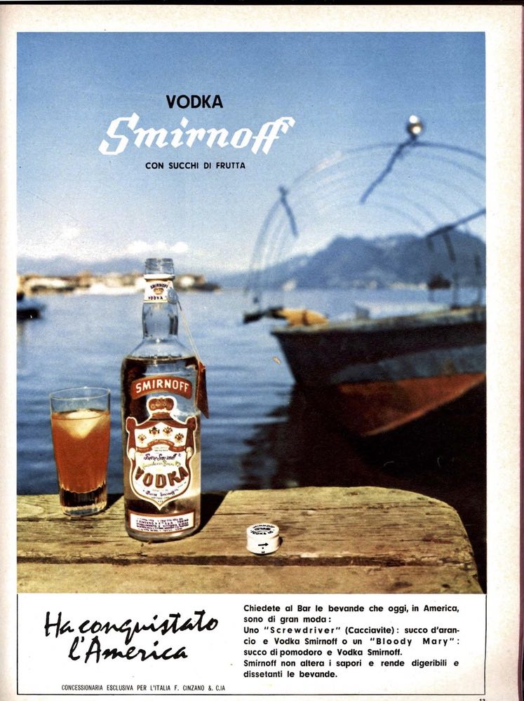 La pubblicità del Bloody Mary di Vodka Smirnoff