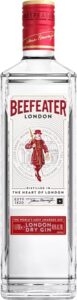 una bottiglia di beefeater, london dry gin