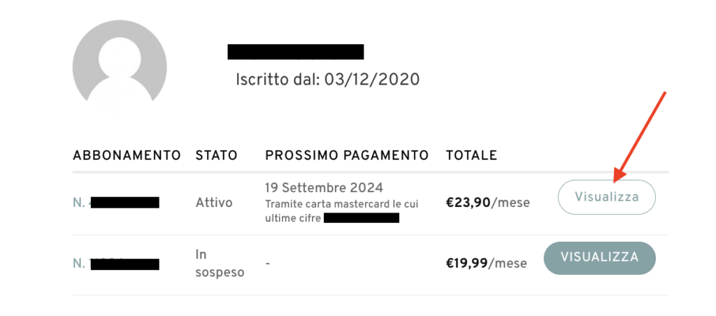 come cambiare abbonamento dentro cocktail engineering