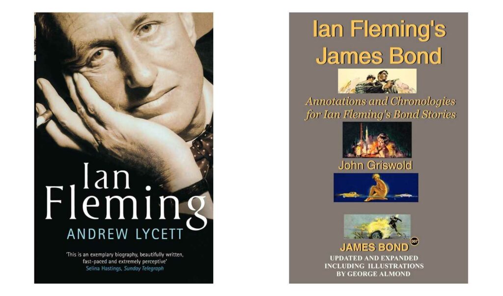 Le copertine di due libri: "lan Fleming" di Andrew Lycett e "lan Fleming's James Bond" di John Griswold